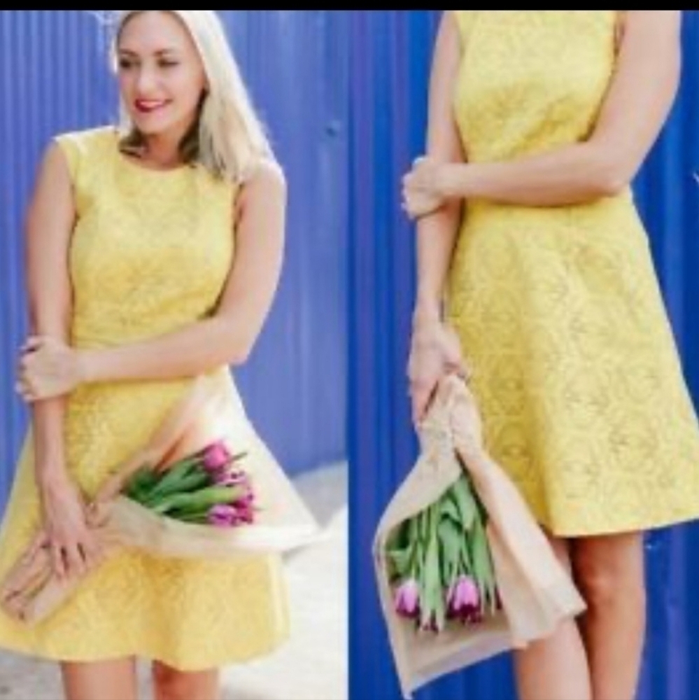 J Crew Sleeveless Yellow  A line Mini Dress - Picture 3 of 16